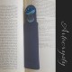 Blue Mushroom Design on Blue Leather Bookmark, Handmade Leather Bookmarks, Hand-painted mushroom design on leather bookmark