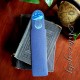 Blue Mushroom Design on Blue Leather Bookmark, Handmade Leather Bookmarks, Hand-painted mushroom design on leather bookmark