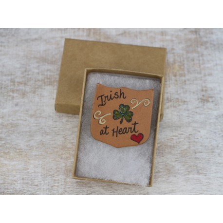 Shamrock Hearts Leather Magnet