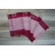 Hand- Woven Beige Chenille and Berry Cotton Mug Rug Coasters