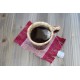 Hand- Woven Beige Chenille and Berry Cotton Mug Rug Coasters