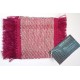 Hand- Woven Beige Chenille and Berry Cotton Mug Rug Coasters